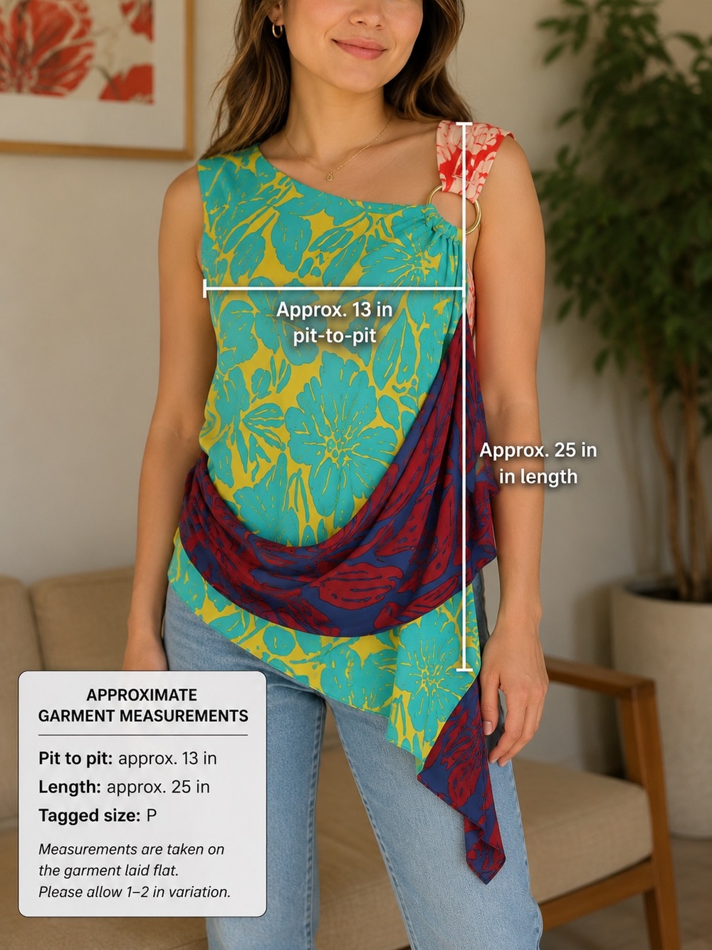 Diane von Furstenberg Silk Asymmetric Draped Top